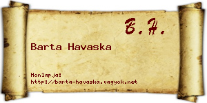 Barta Havaska névjegykártya