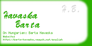 havaska barta business card
